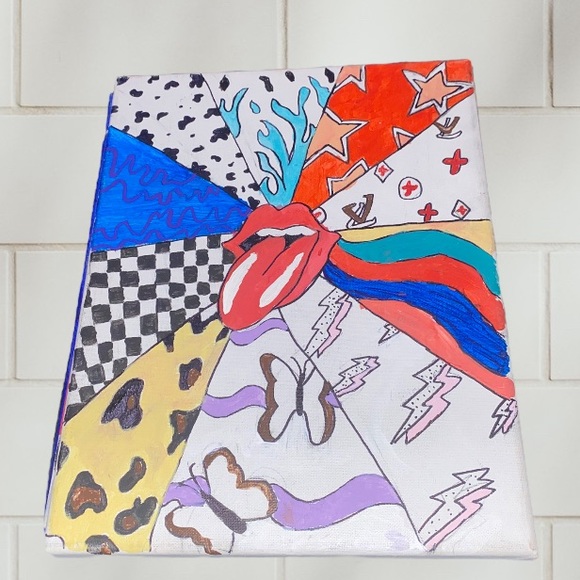 Acrylic Paint “Rolling Stones” On Canvas - Picture 1 of 1